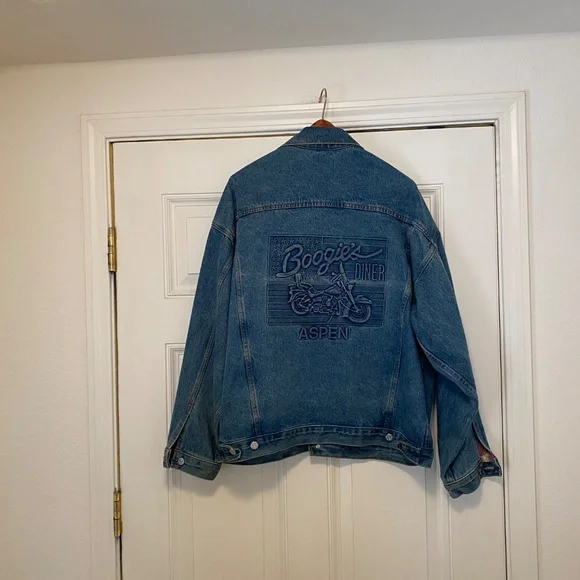 Boogie's Diner Vintage Denim Lined Jacket Aspen CO - Picture 3 of 7
